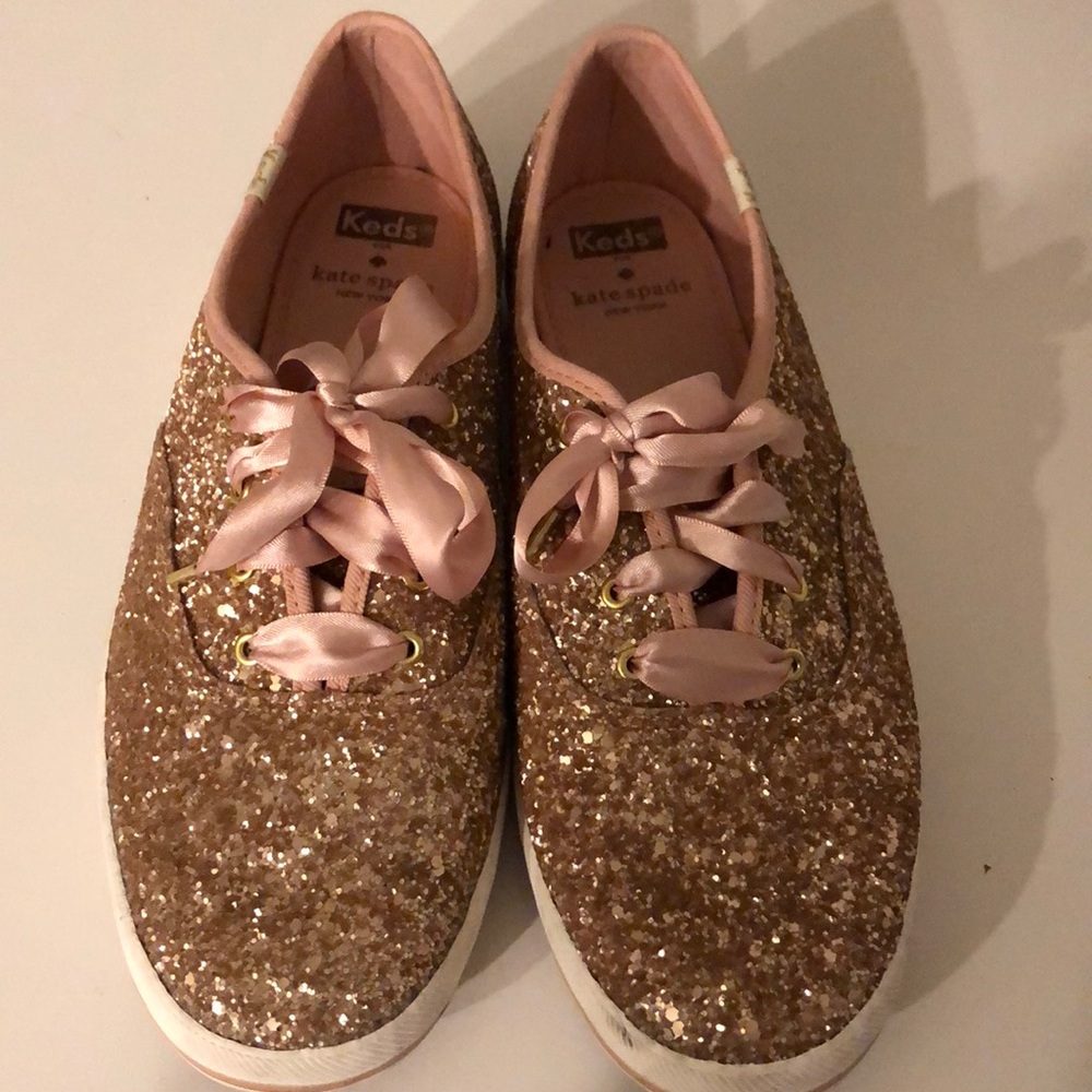 Kate Spade Rose Gold Glitter Keds